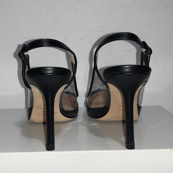 Jimmy Choo Erin 85 PVC & Leather Slingback Pumps Size 36 - Picture 5 of 7